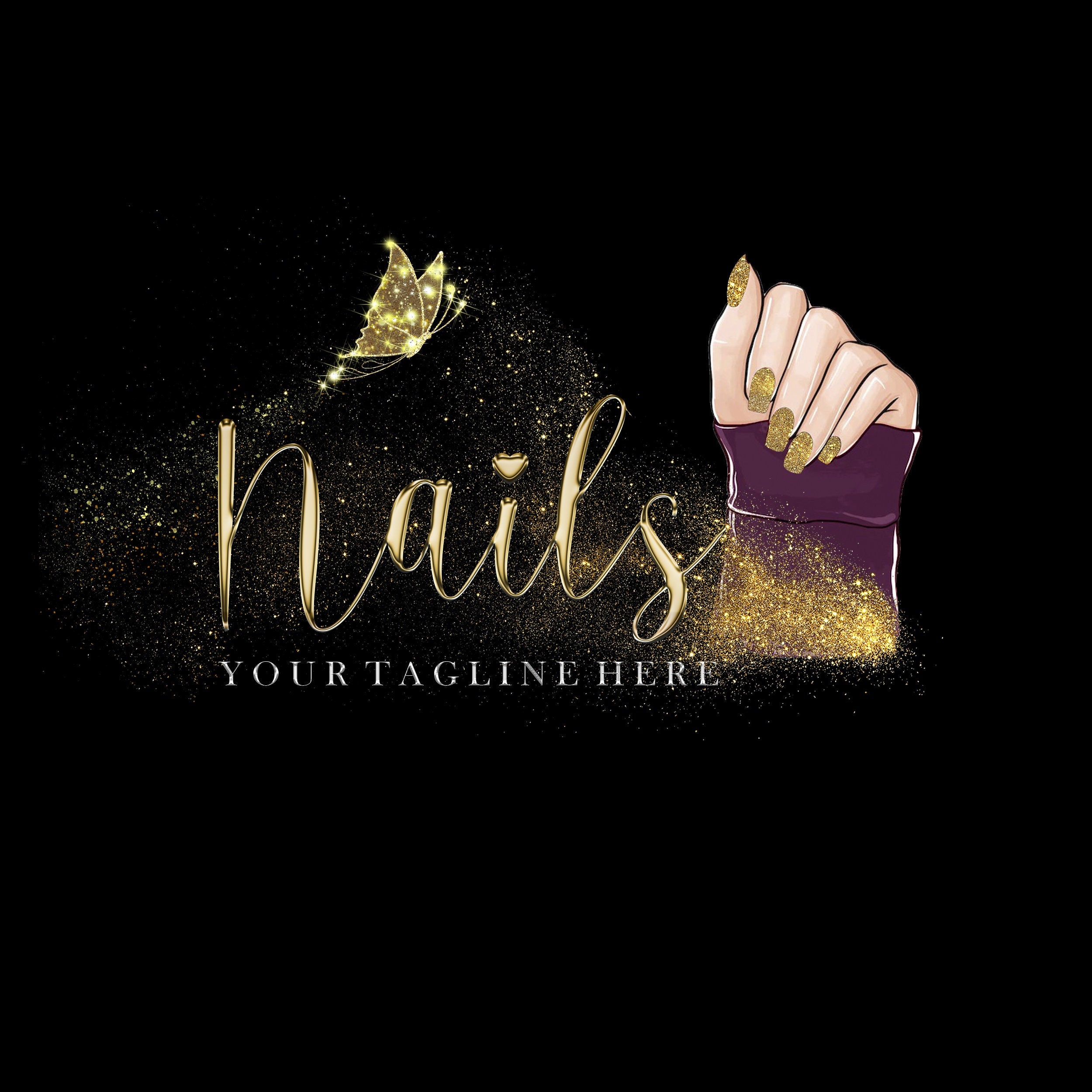 Custom Nail Logo Design Premade Nails Logo Nail Artist - Etsy