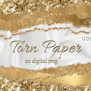 Bordi Glam; Glam Digital Borders; Glitter Carta strappata; Glam strappato bordato; Uso commerciale; Glam Confini ondulati; Graffetta strappata d'oro