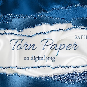 Bordi Glam; Glam Digital Borders; Glitter Carta strappata; Glam strappato bordato; Uso commerciale; Glam Confini ondulati; Graffetta strappata blu navy