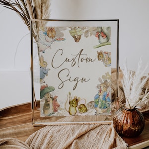 Editable Custom sign Peter Rabbit First Birthday party sign; Peter Rabbit Party; Classic Peter Rabbit Party Birthday Download; pr1