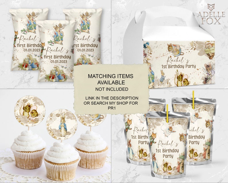 Peter Rabbit First Birthday Invitation Template; Easter Bunny ...