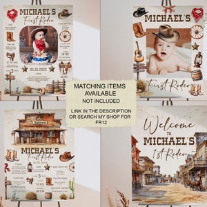 Editable Gable Box Label First Rodeo Birthday Party Label; Wild West ...