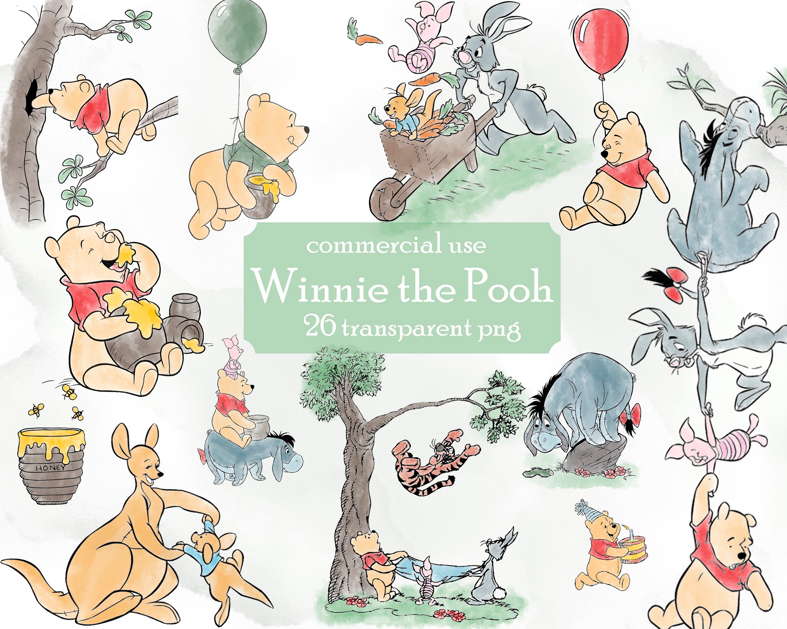 Honey Pot and Bees Winnie the Pooh Print then Cut Design PNG File