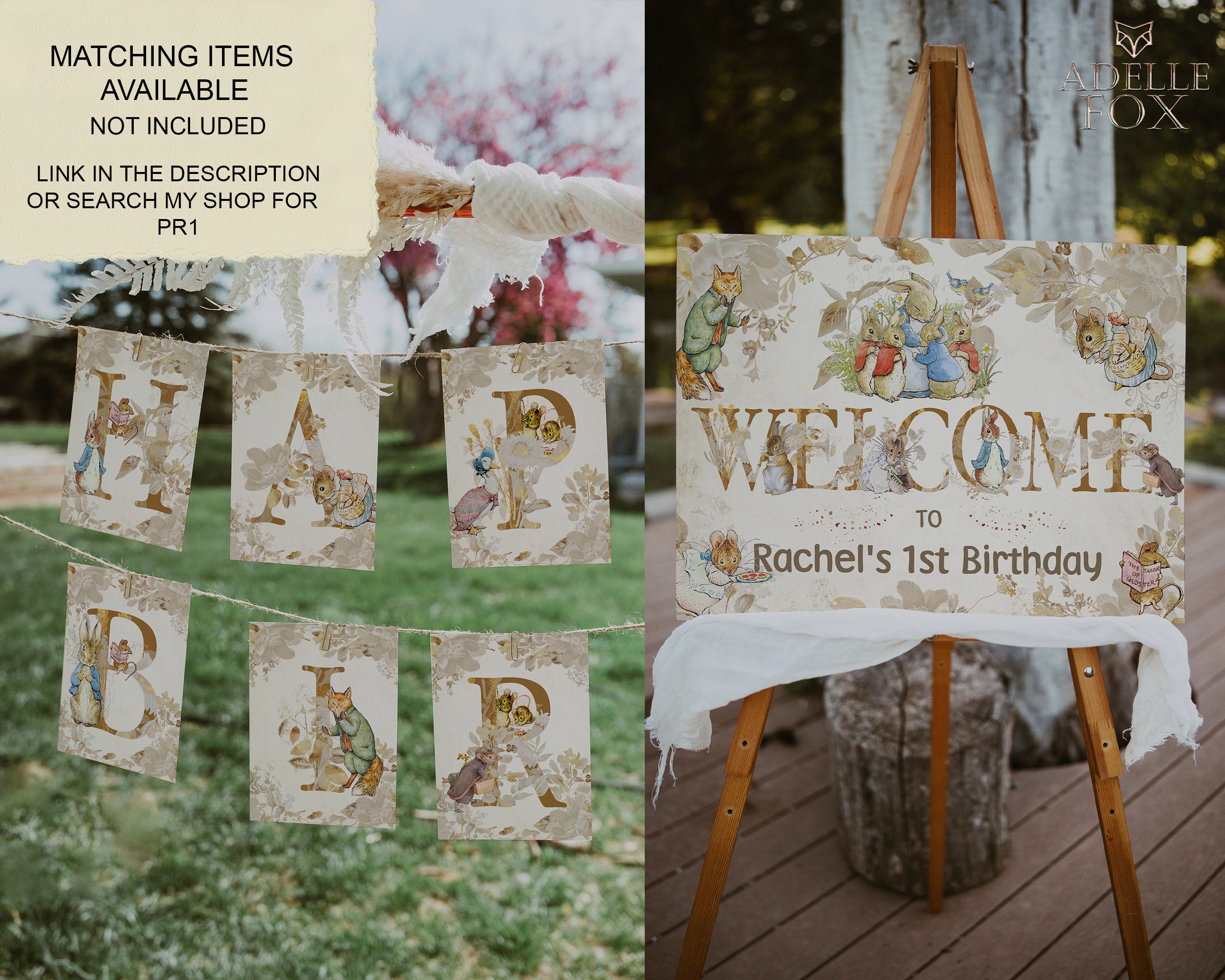 Peter Rabbit First Birthday Invitation Template; Easter Bunny ...