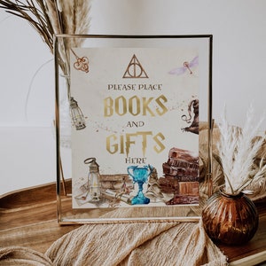 BOOKS AND GIFTS; Wizard Baby Shower; Magic School Baby Shower template; Instant Download; wh1
