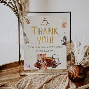 THANK YOU SIGN ; Wizard Baby Shower; Magic School Baby Shower template; Instant Download; wh1