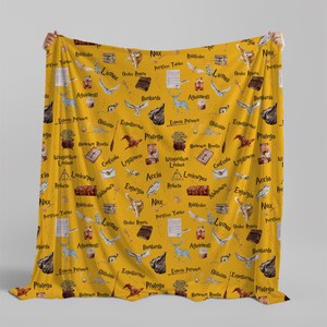 Wizarding World Baby Blanket; Magic School Baby Fleece Blanket Owl Key Magic World Custom Wizard Blanket Gift for Baby Minky Blanket WBB12