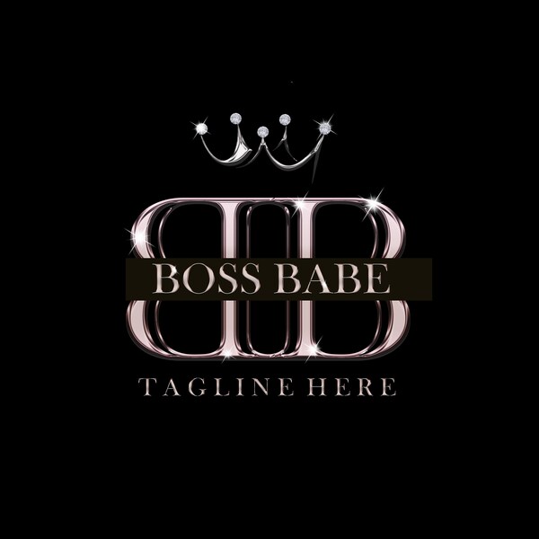 Custom Crown Logo; Boss Babe Logo Design; 3D Logo with crown; Women Business Logo; Chrome Initials Logo; Make up artist logo; hair stylist