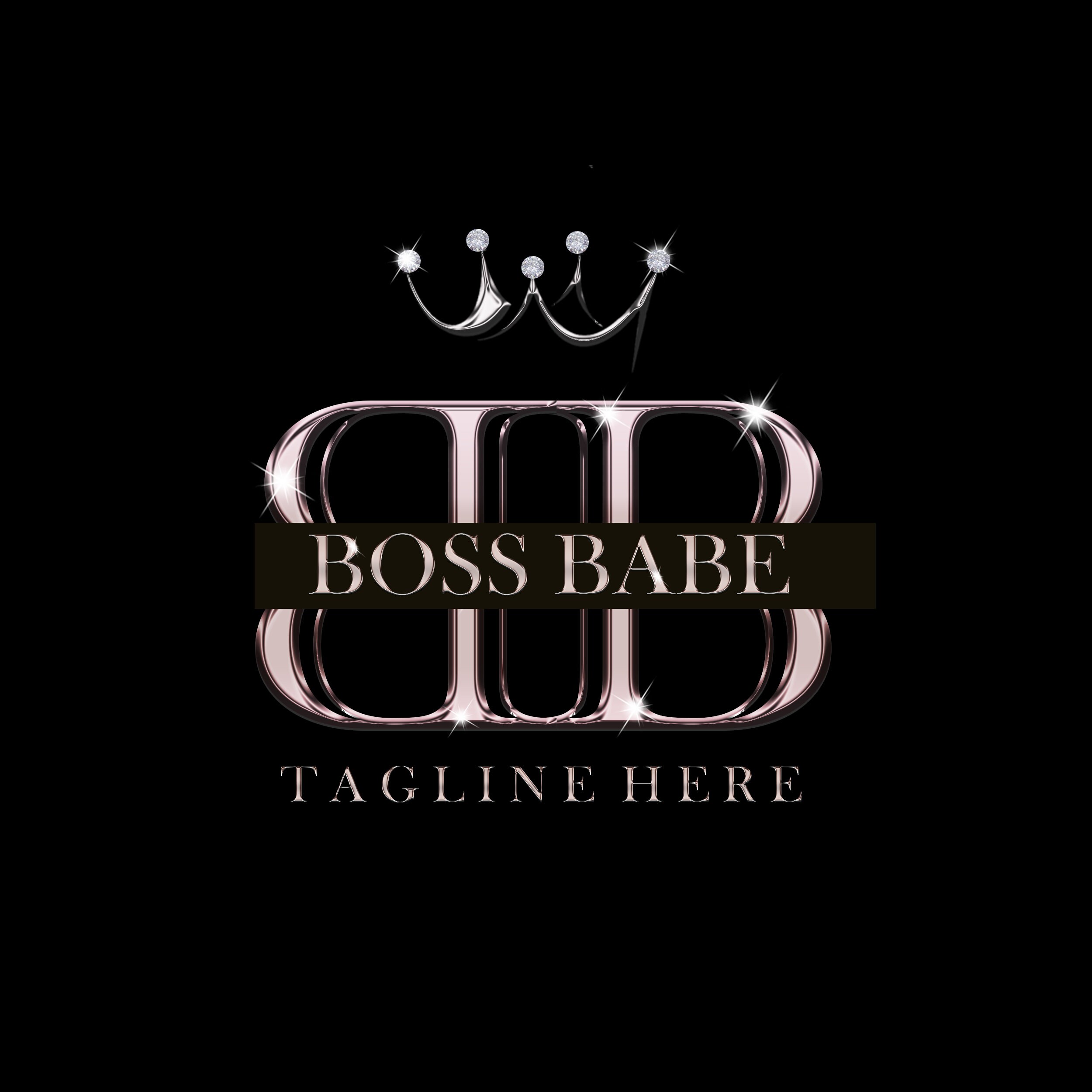 Custom Crown Logo Boss Babe Logo Design 3D Logo With Crown Etsy