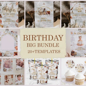 The Chosen One Big Bundle; Wizard Birthday Party Bundle Templates; Magic School Birthday Party Template; Editable Wizard Party Template; W8