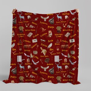 Wizarding World Baby Blanket; Magic School Baby Fleece Blanket Owl Key Magic World Custom Wizard Blanket Gift for Baby Minky Blanket WBB12