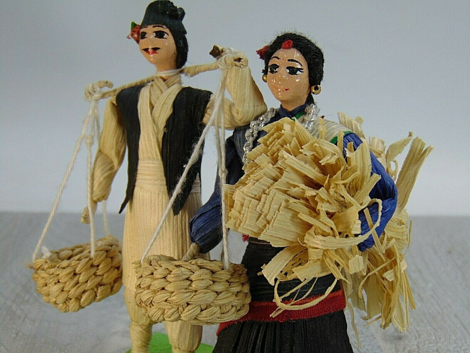 Straw doll handmade Peoples of the world vintage miniature Etsy