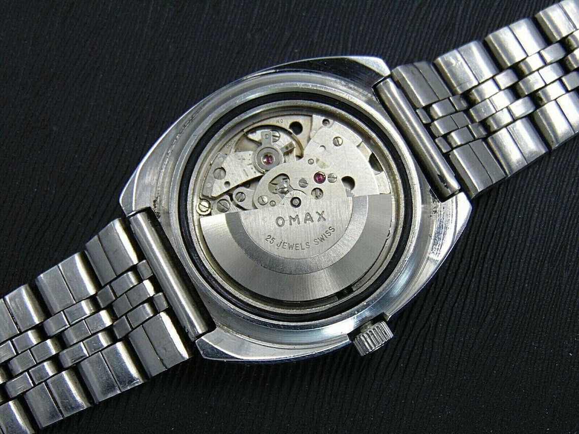 Watch Omax Crystal 25 Jewels Vintage Automatic Swiss Made Etsy