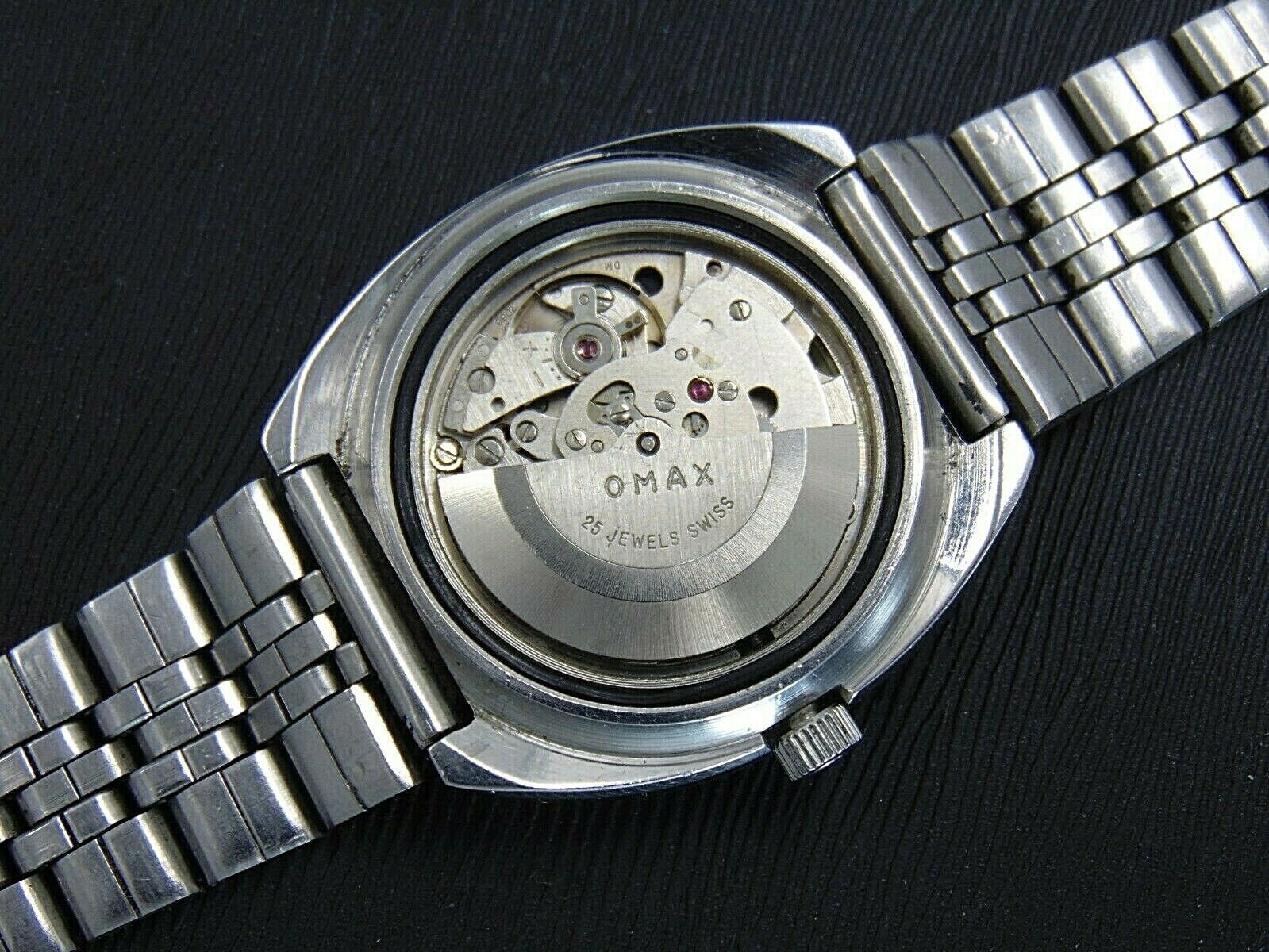 Watch Omax Crystal 25 Jewels Vintage Automatic Swiss Made Etsy