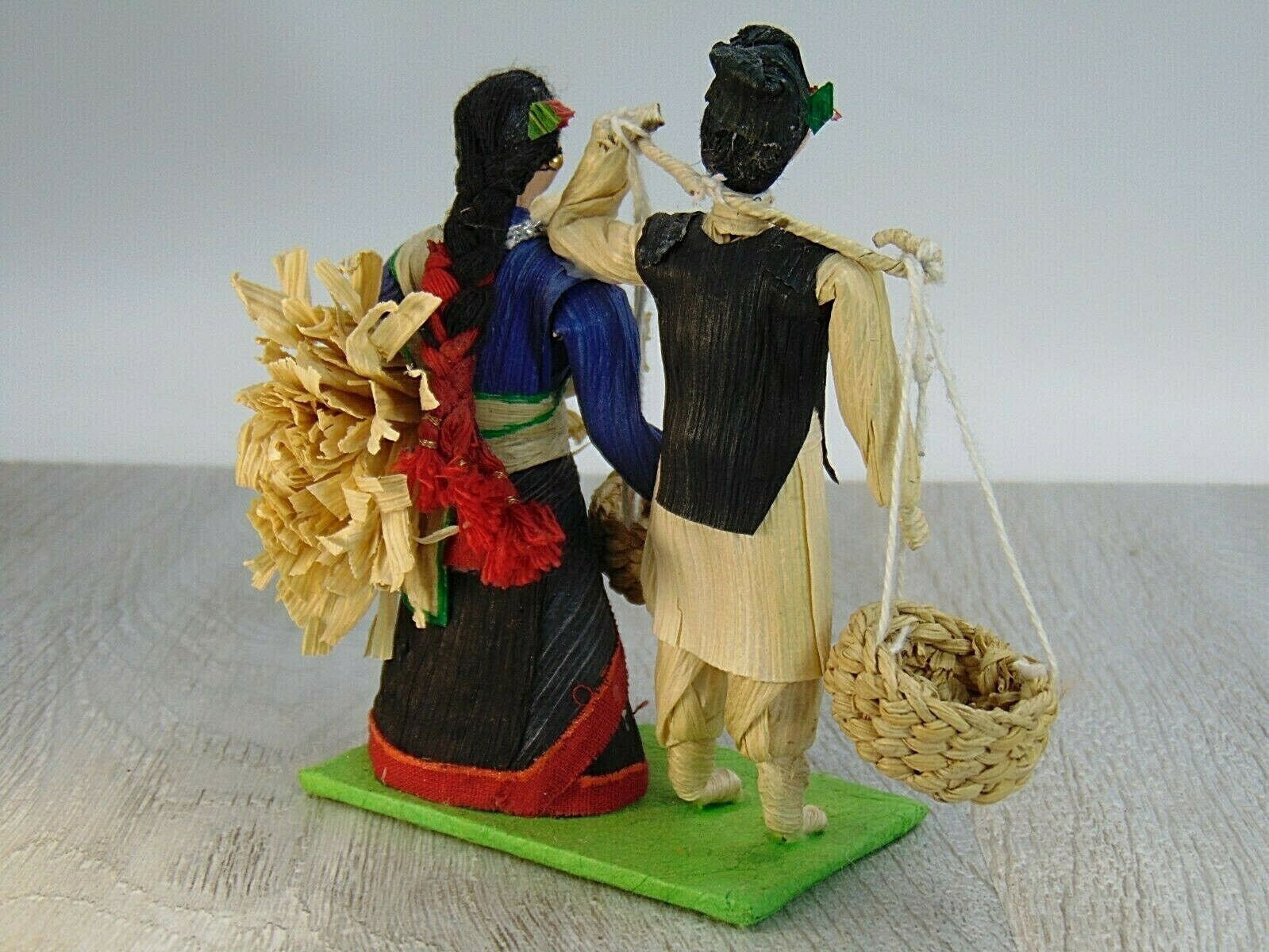 Straw doll handmade Peoples of the world vintage miniature Etsy