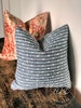 Blue Striped Basket Weave Pillow Cover  - Farmhouse Woven Pillow Cover - Textured Throw Pillow - Modern Blue & White Toss pillow 