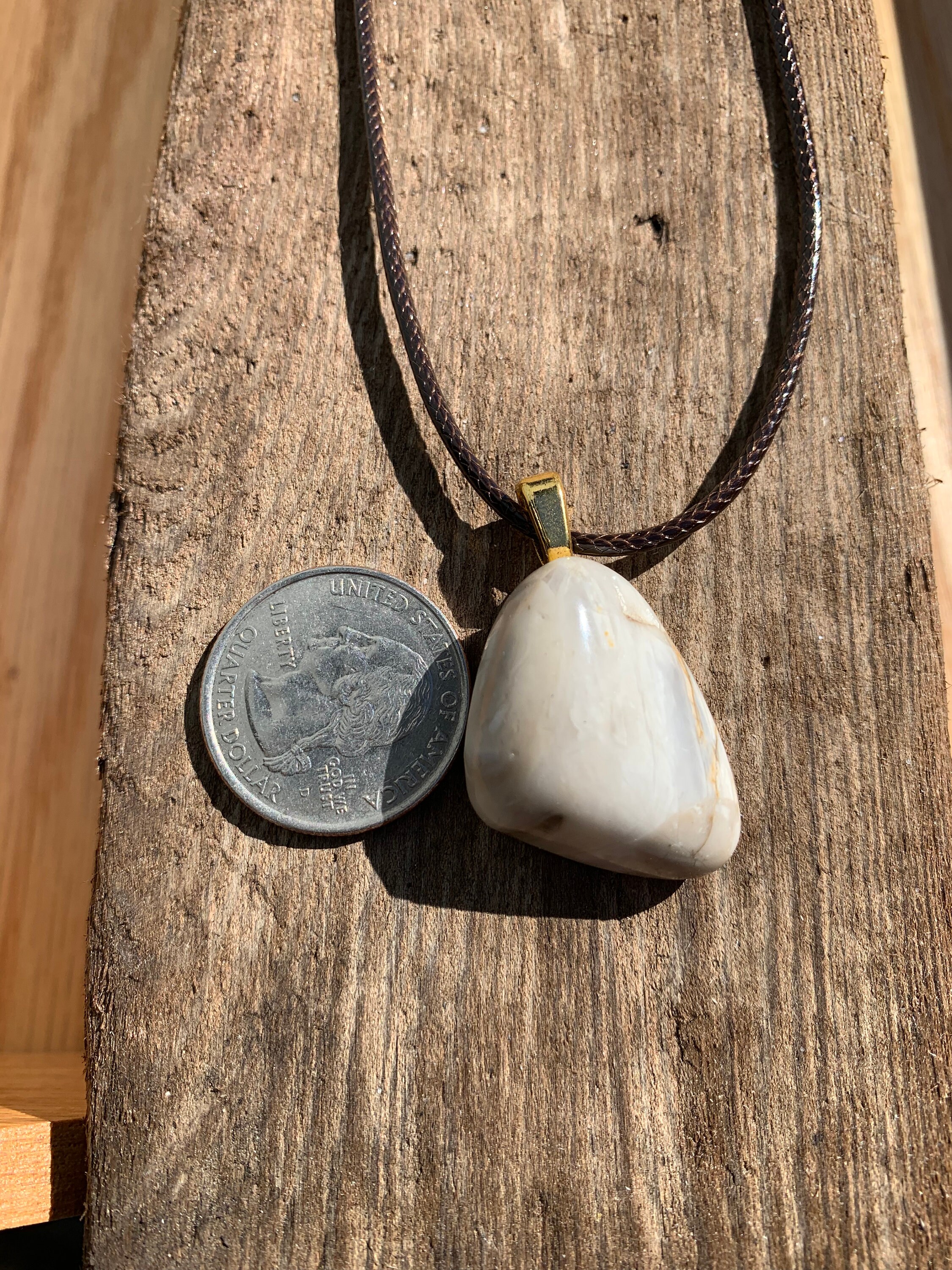 Natural Tumbled & Polished Stone Pendant Necklace Etsy
