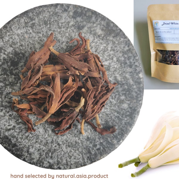 Dried white champaca tea / Magnolia × alba / White Jade Orchid Flower tea / Herbal grade / Loose Herb / no preservative & pesticide