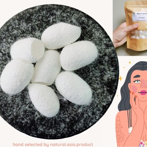 Natural White Silk Cocoons / A grade / Undyed Silk Cocoons / Exfoliating / Facial Cleanser / Facial Scrub / Soap making image 1