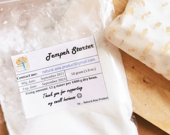 Tempeh Starter Sem Soja – Cultura Orgânica de Tempe, Rhizopus Oligosporus (teste de 20g/50g)