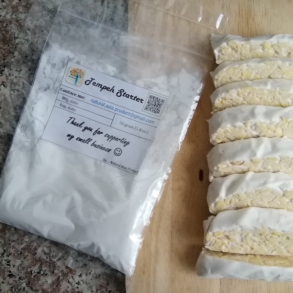 100 g_Soja biologique - Levain de tempeh gratuit - Culture de tempe - Rhizopus Oligosporus avec numéro de suivi postal