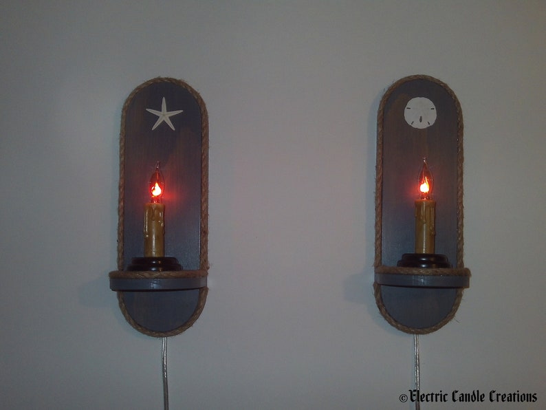 Nautical Electric Candle Wall Sconce pair Etsy ??????