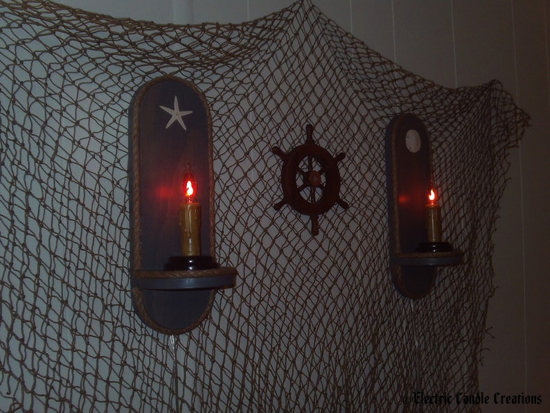 Nautical Electric Candle Wall Sconce pair Etsy 日本