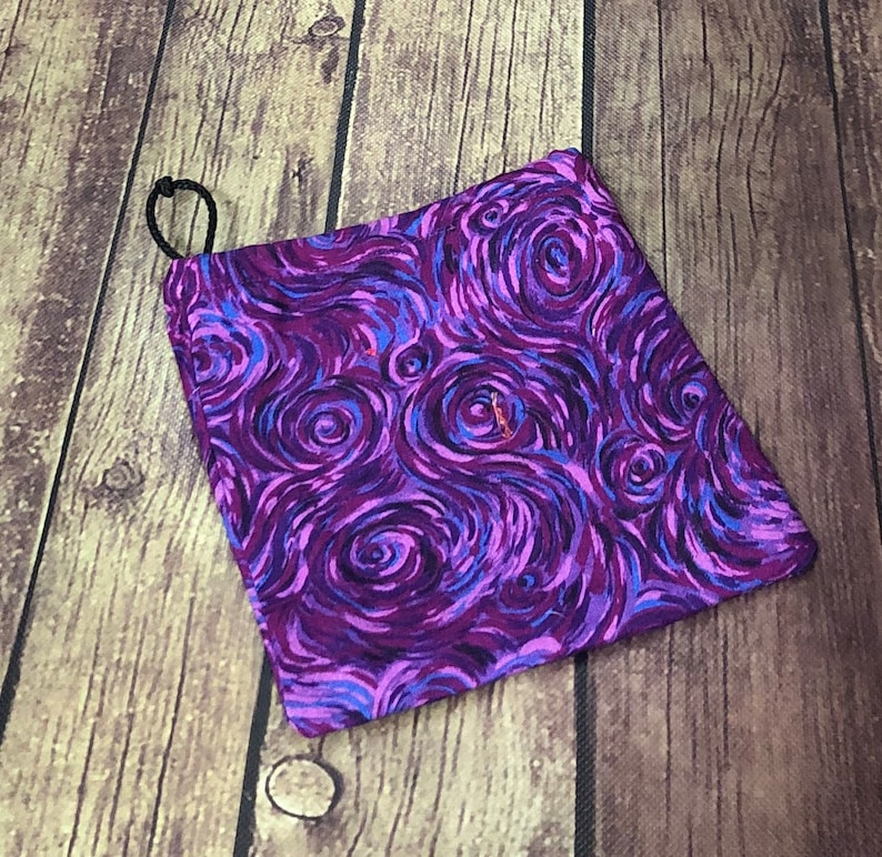 Mala Bag Psychedelic Purple Roses Drawstring Bag