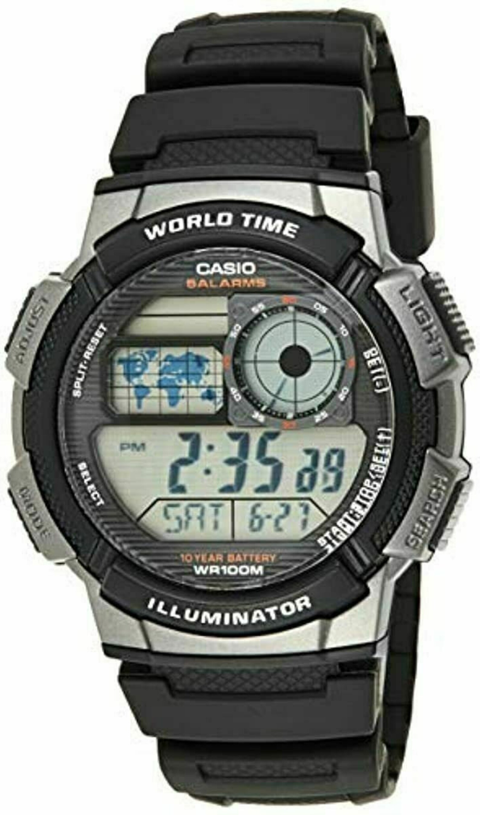 casio silver and black watch