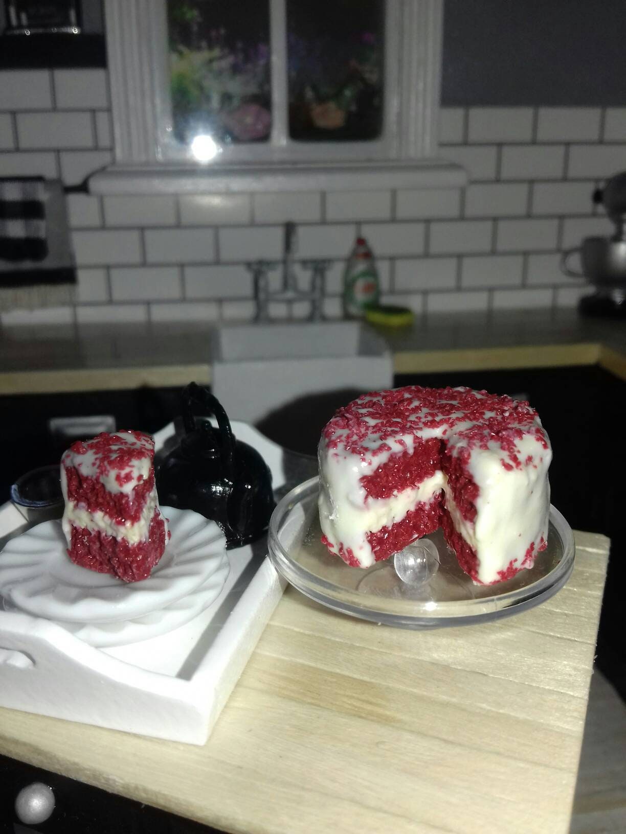 1/12th scale miniature red velvet cake great for miniature