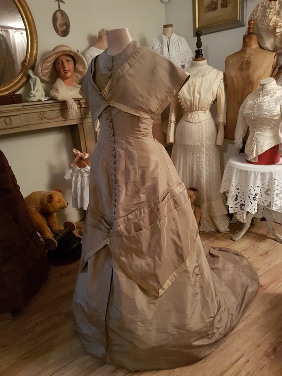 Beautiful 1800/1900's evening dress and shoulder c