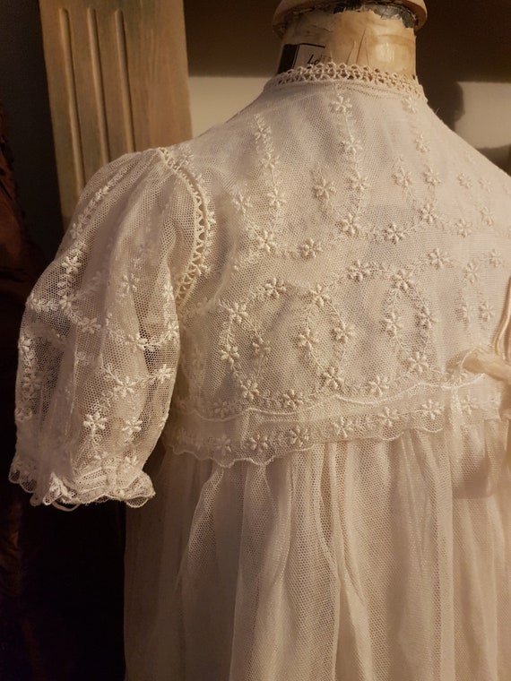 Charming antique hand embroidered christening dres