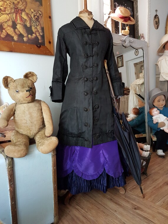 Charming silk coat 1870/1880's... Antique dress, a