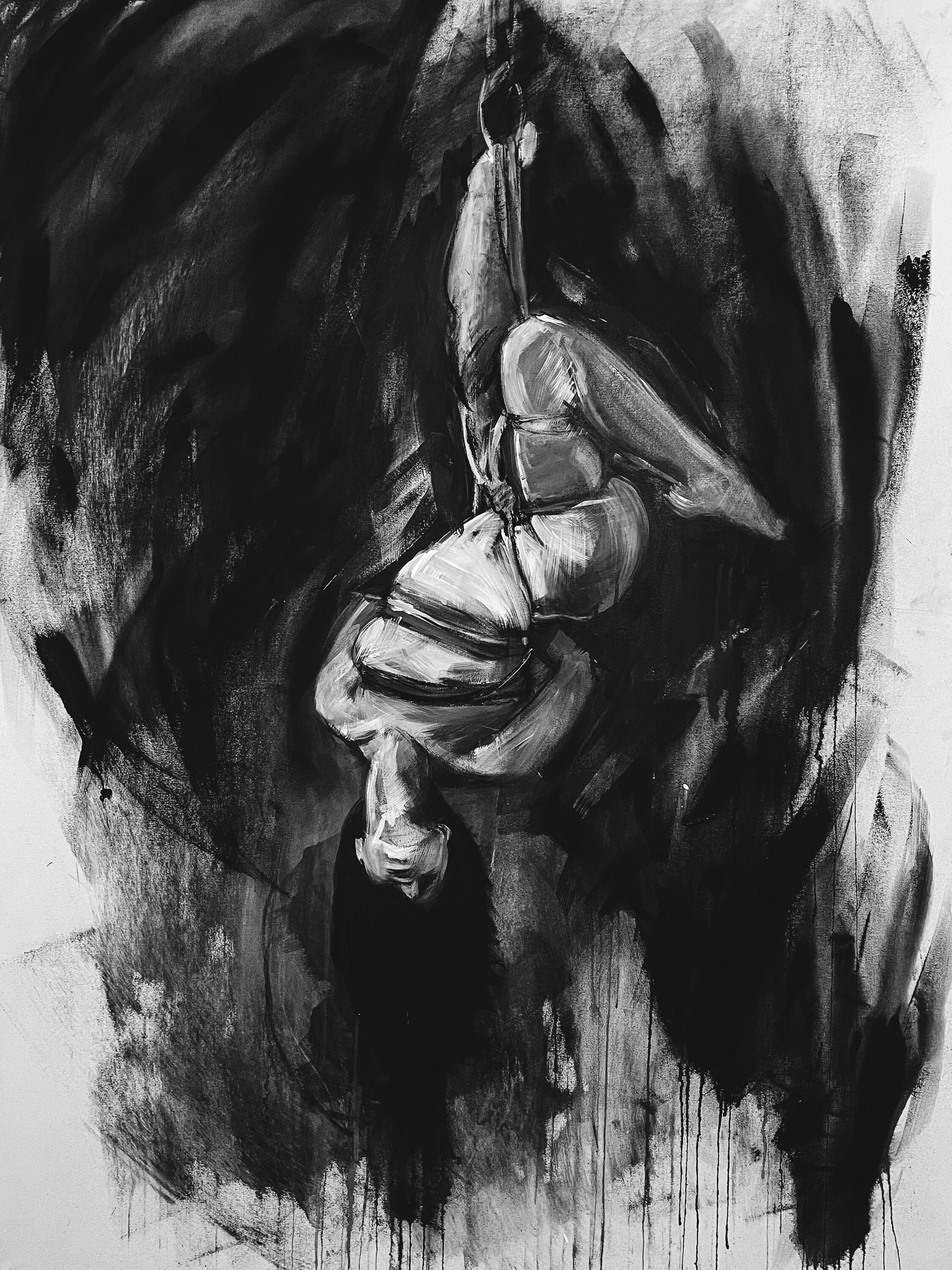 Shibari Suspension Artwork Black And White Kink Female Etsy Australia