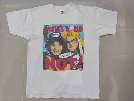 Vintage 1992 Wayne's World Not! T-Shirt Size XL 2… - image 3