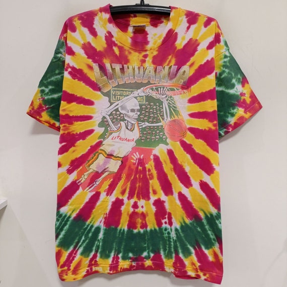 Vintage 1992 LITHUANIA Basketball Grateful Dead T-shirt, Single 