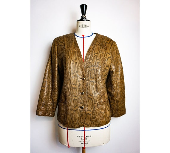 1970's vintage jacket in exotic leather, python sk