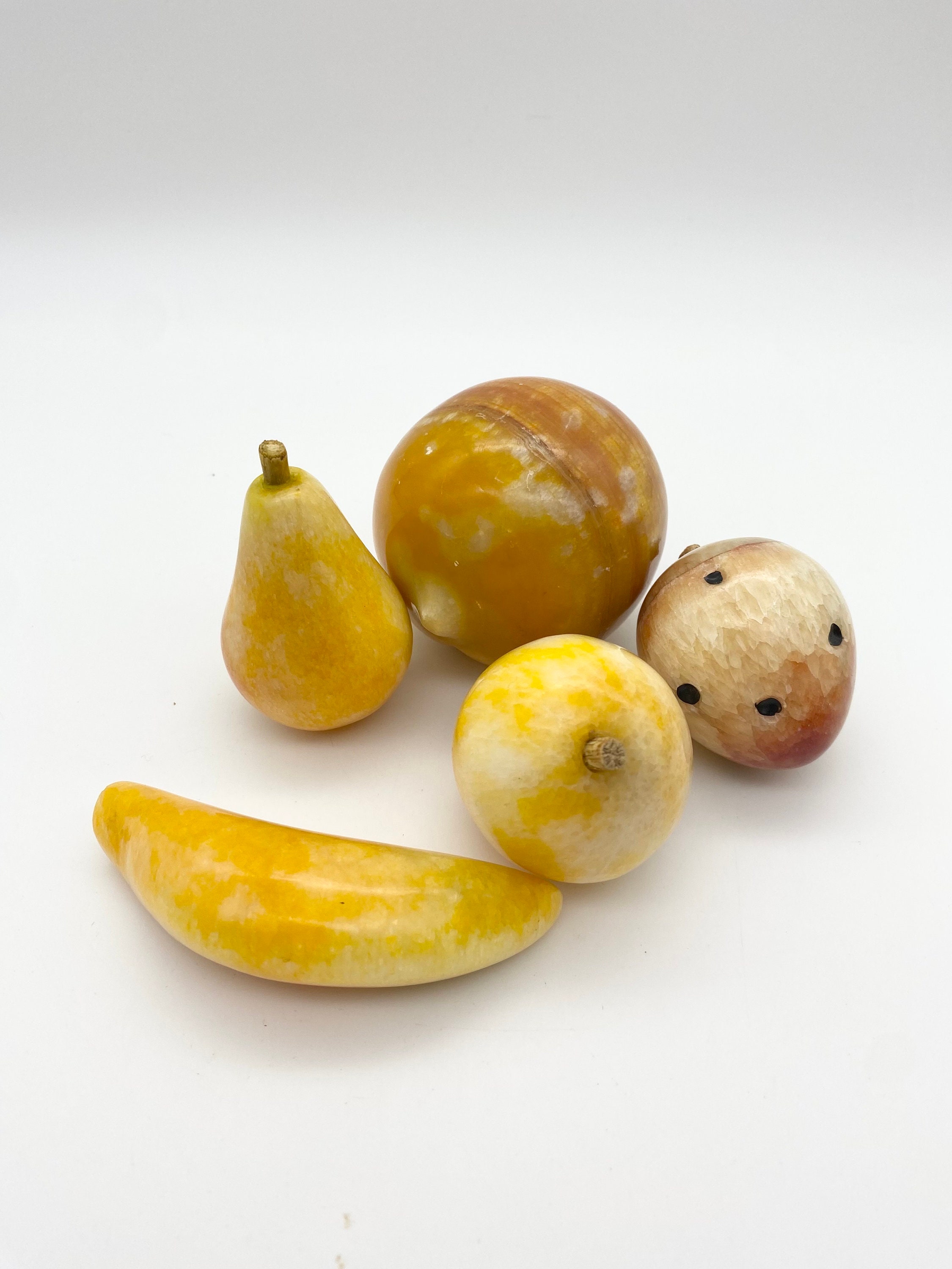 Vintage Italian Alabaster Fruit, Stone Fruit - Etsy