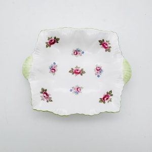 Vintage Shelley trinket dish, bone china floral ring dish