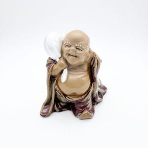 Mudman Laughing Buddha figurine, ceramic Buddha ornament