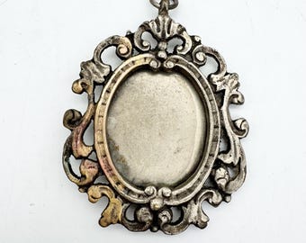 Antique silver tone ornate photo frame
