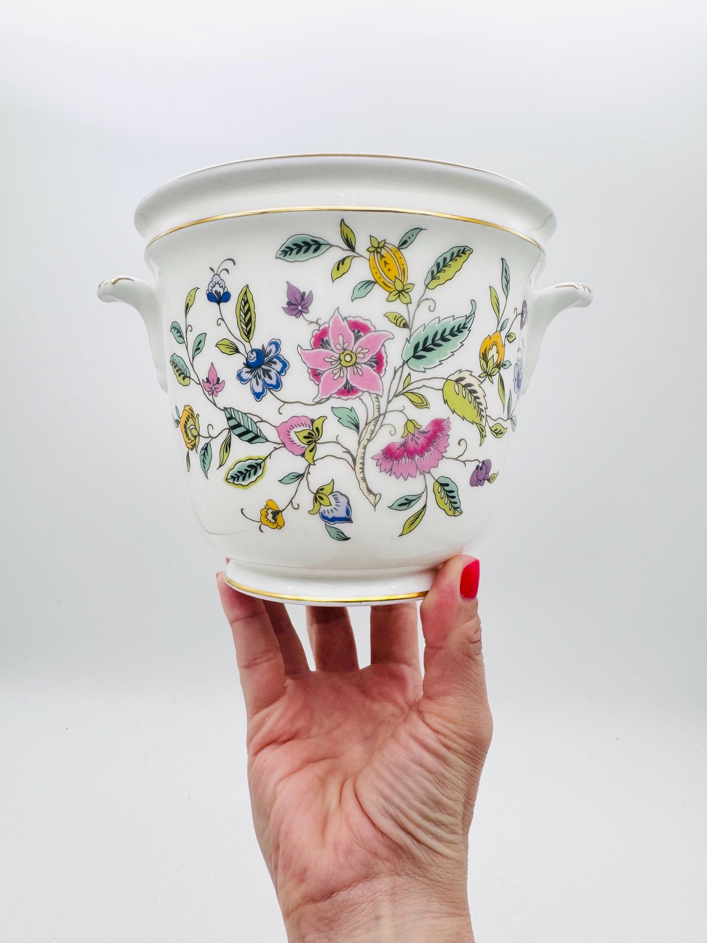 Vintage Minton Haddon Hall Small Planter, Floral Bone China Plant