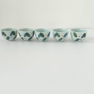 Vintage Japanisches Set mit fünf Teetassen