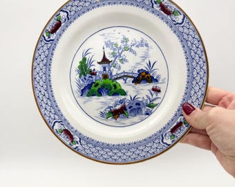 Vintage Kato Venton dekorative Pagode Platte, orientalische Wand Kabinett Display Platte