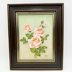 Small floral oil on board, oil painting
