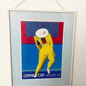 Stepping out vintage framed Art Expo poster ‘83