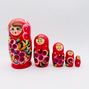 Vintage Russian matryoshka dolls Russian wooden painted dolls