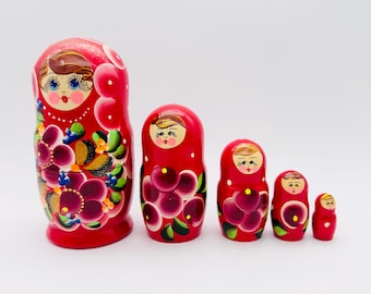 RARE : poupée russe matriochka ancienne En Bois Peinte
