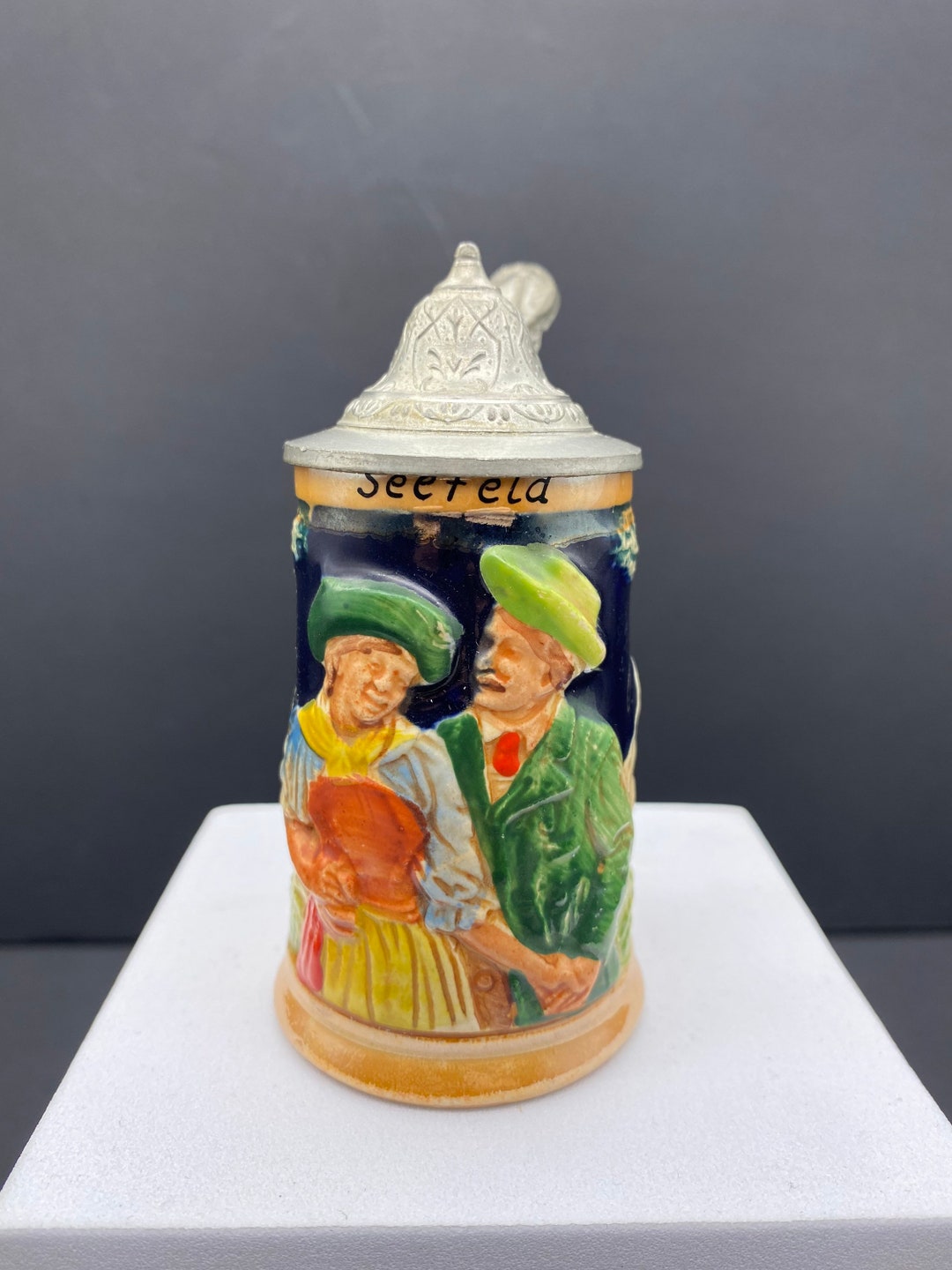 Vintage Collectable Beer Tankard With Lid Small 10cm Etsy