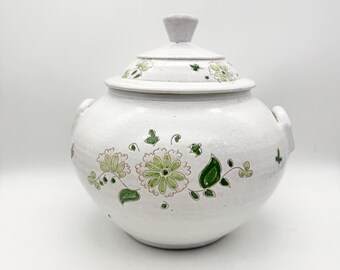 蓋付きのヴィンテージの大きな陶器の瓶、大きな白い瓶 - Etsy 日本